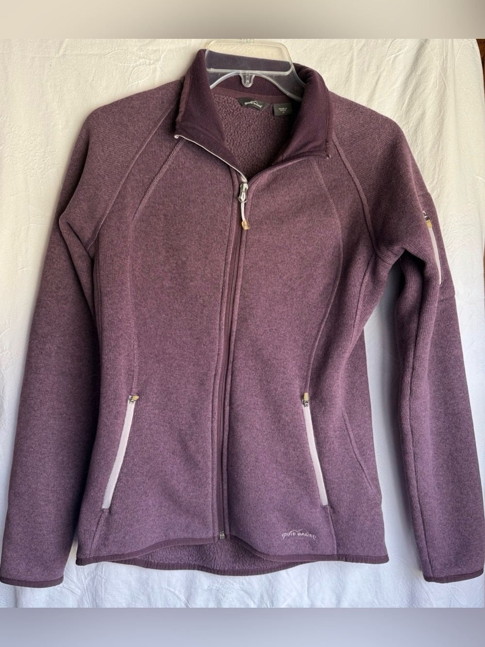 Eddie Bauer Women's Plum Fleece Zip-Up Jacket Medium